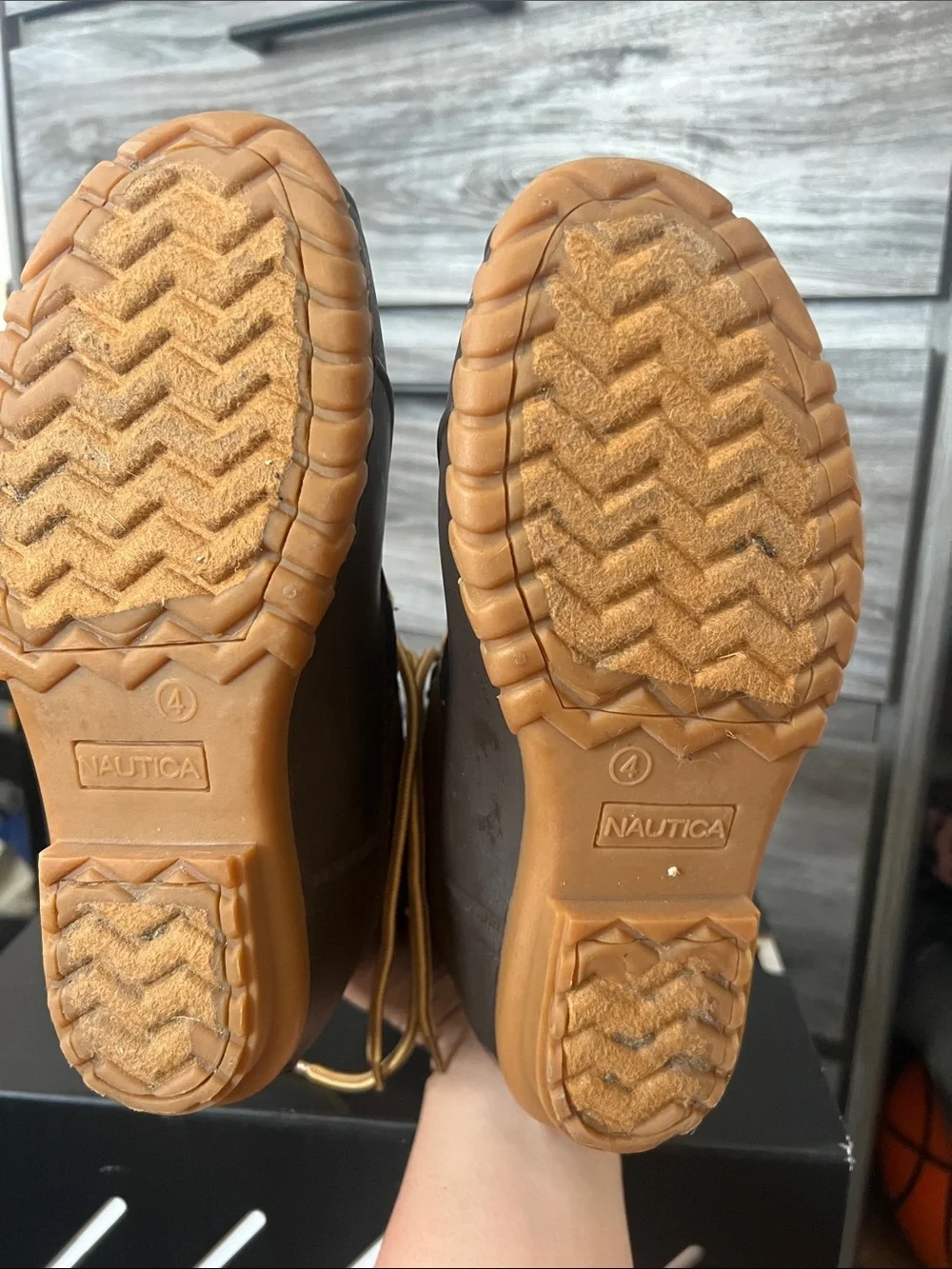 Nautica Brown and Tan Waterproof Duck Boots